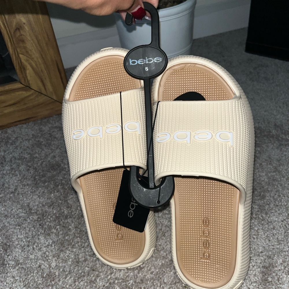Bebe Cream Slide Sandals